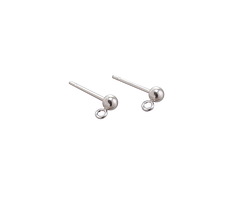 Sterling Silver Ball w/ Loops Post Earring 3mm