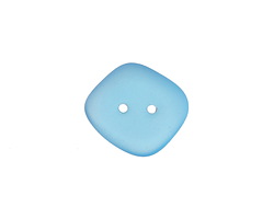 Pacific Blue Beach-Style Glass Flat Freeform Two Hole Button 15-17x18-22mm