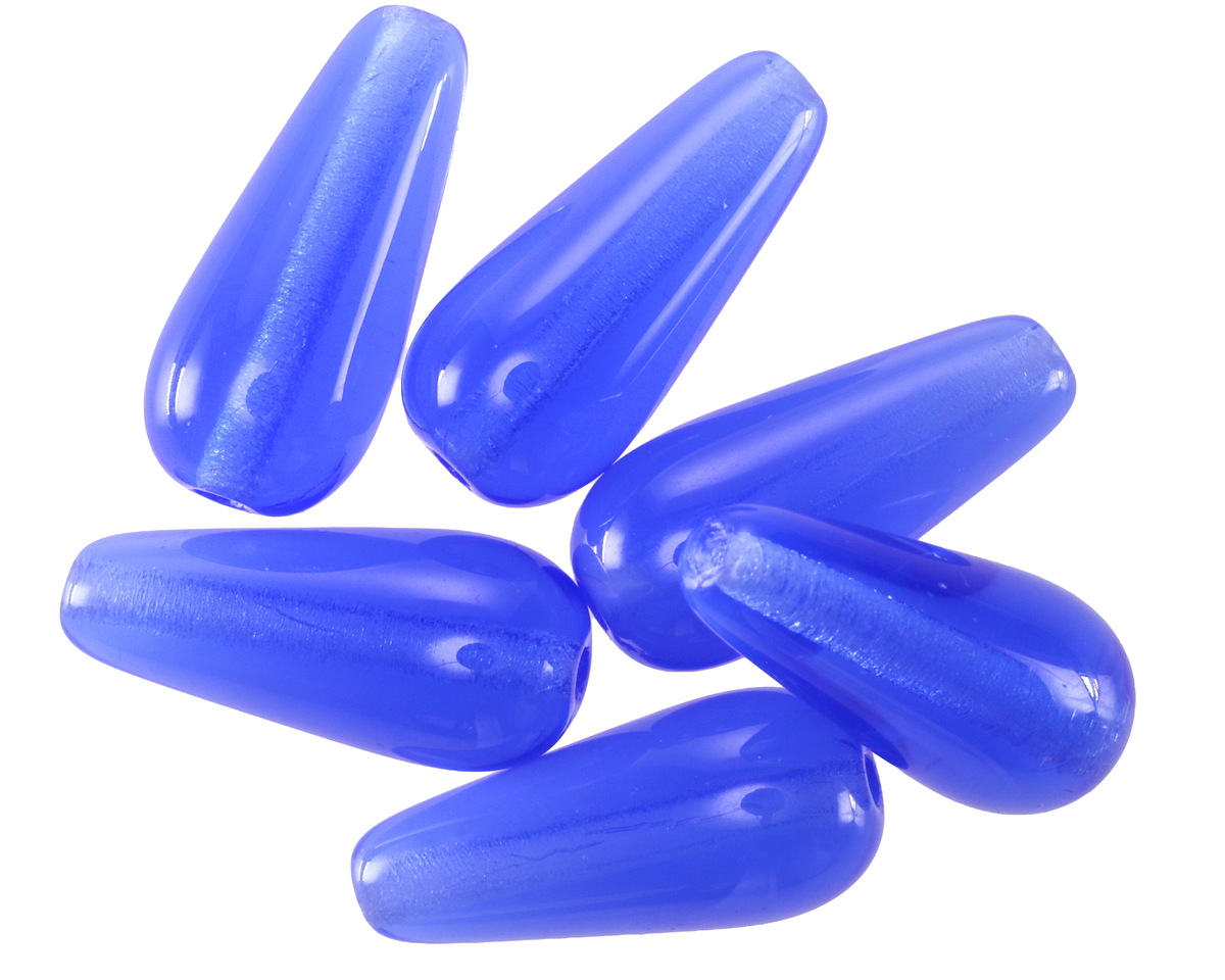 Czech Glass Cobalt Opal Teardrop 20x9mm