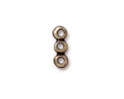 TierraCast Antique Brass (plated) Nugget 3-Hole Bar 5x14mm