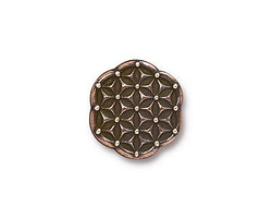 TierraCast Antique Copper (plated) Flower Of Life Button 16mm