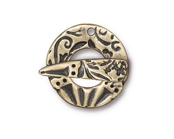 TierraCast Antique Brass (plated) Flora Toggle Clasp 19mm, 20x5mm bar