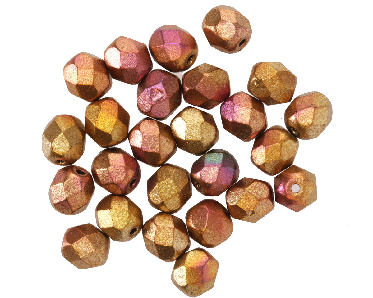 Czech Glass Autumn Metallics Fire Polished Round 6mm
