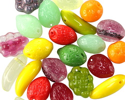 Czech Glass Fruit Cocktail Mix 5-10x10-16mm