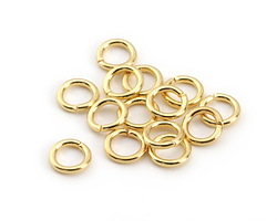 Gold (plated) Round Jump Ring 6mm, 18 gauge