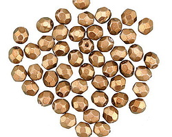 Czech Glass Ethereal Linen (Halo) Fire Polished Round 4mm