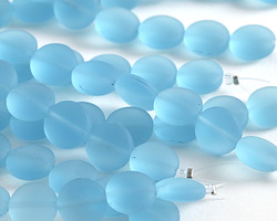Turquoise Bay Beach-Style Glass Puffed Coin 12mm