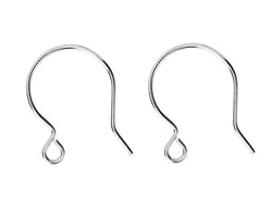 Silver (plated) Large Round Earwire 18x21mm (100 pieces)