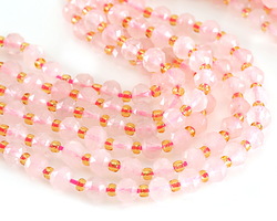 Rose Quartz Microfaceted Rondelle 5x6mm