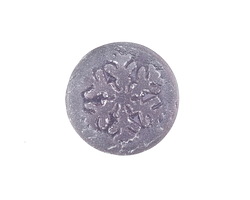 Czech Glass Matte Silver Dusk Snowflake Coin Cabochon 21mm