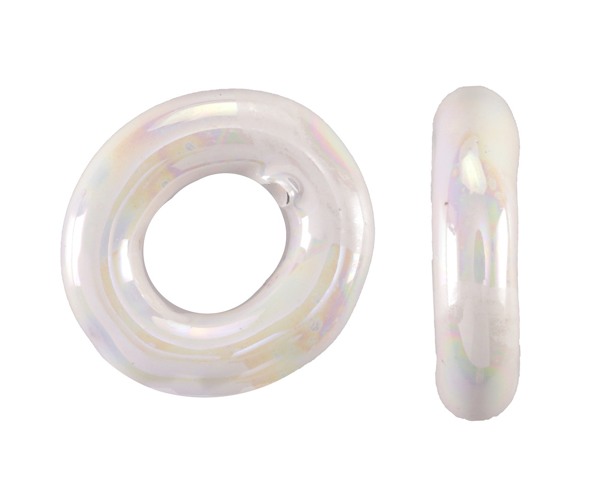 Mykonos Ceramic Iridescent White Ring 24-25mm