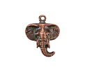 Mykonos Antique Copper (plated) Elephant Head Charm 22x18mm