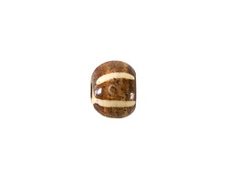 African Batiked Bone w/ Stripes Rondelle 11-12mm