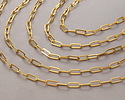 Waterproof 18K Gold PVD Plated Stainless Steel Flat Paperclip Chain, 11x4mm links, 25ft Spool
