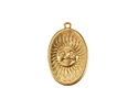 Vintaj Solid Brass Sun Face Pendant 21x14mm