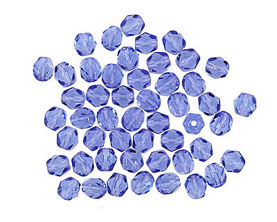 Czech Glass Sapphire Fire Polished Round 4mm