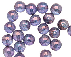 Czech Glass Luster Transparent Amethyst Round 8mm