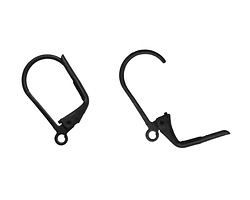 Matte Black (plated) Leverback w/ Loop 17.5x9mm