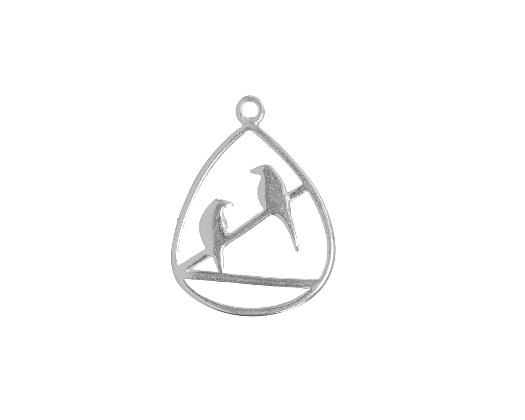 Amoracast Sterling Silver Birds On A Wire Drop 16x20mm