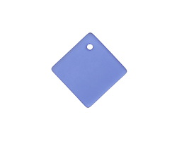 Royal Blue Beach-Style Glass Curved Diamond Square Pendant 18mm