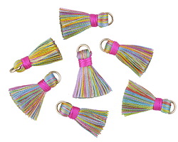 Spring Fling w/ Pink Binding & Jump Ring Thread Tassel 18mm