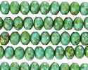 Czech Glass Green Turquoise Picasso Fire Polished Rondelle 5x7mm
