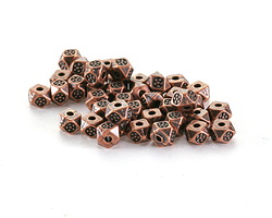 Antique Copper (plated) Geometric Spacer Bead 3x3.8mm
