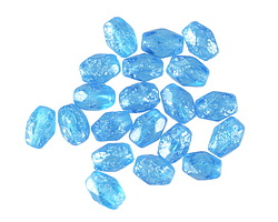 Czech Glass Textured Aquamarine Fire Polished Rice 7x5mm