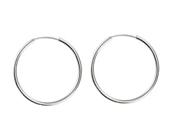 Silver (plated) Endless Hoop Earwire 22mm