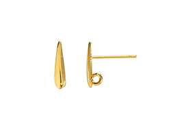Gold (plated) Drop Earring w/ Loop 12mm (20 pieces)
