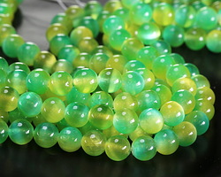 Sea Green & Yellow Dual-Tone Selenite Round 8mm