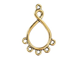 Antique Gold Finish Twisted Teardrop Chandelier Focal 34x22mm