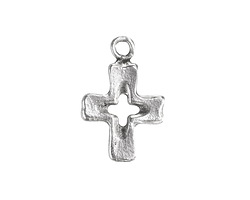 Mykonos Antique Silver (plated) Medium Simple Cross 16x25mm