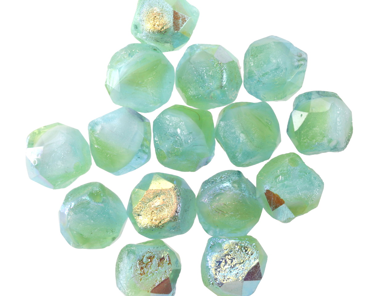 Czech Glass Textured Peruvian Blue Opal AB Chandelier Cut 8mm