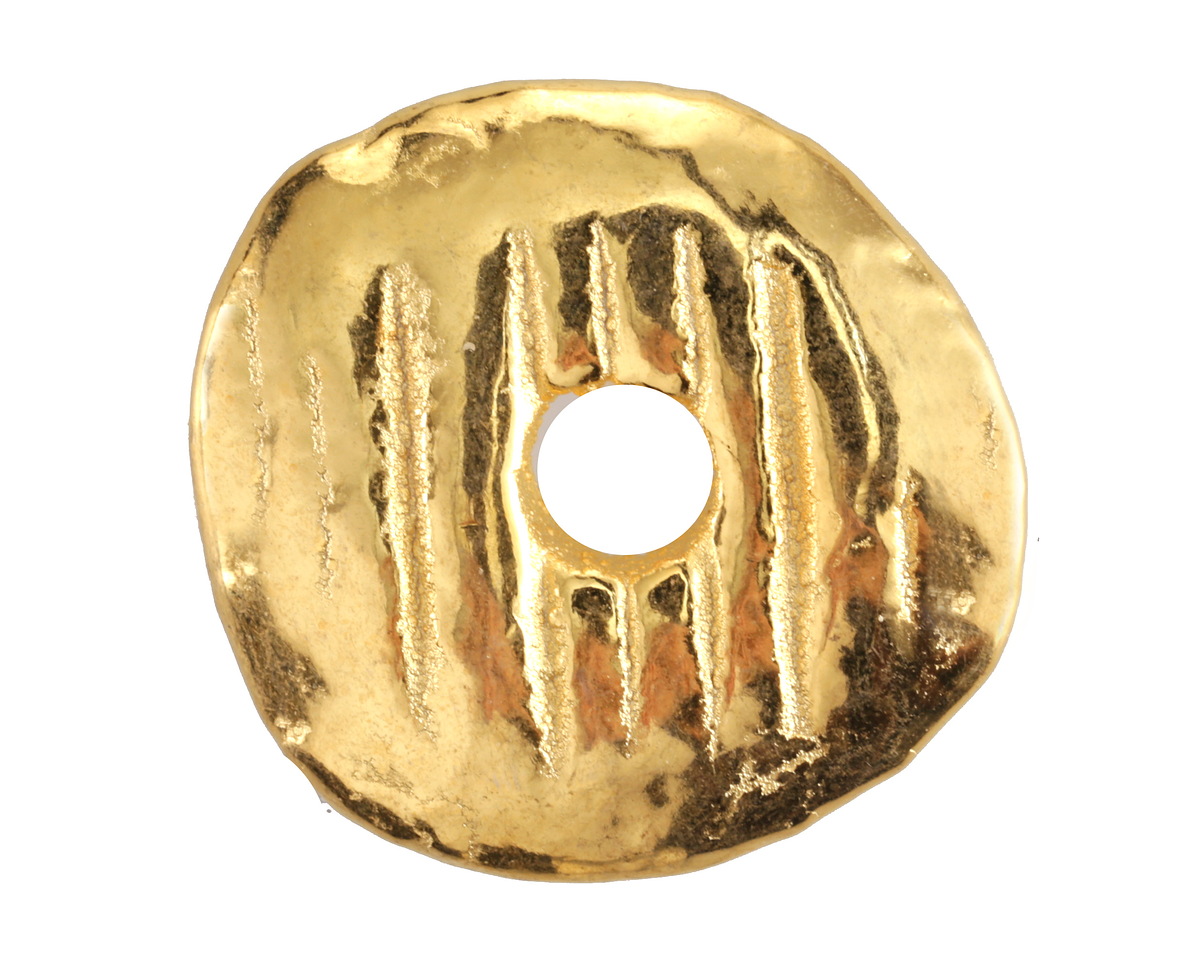 Mykonos Metalized Ceramic Gold Large Textured Washer 43-45mm