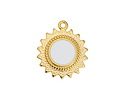 24K Gold (plated) White Enamel Sun Focal 18x21mm