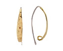 Nina Designs Sterling Silver w/ Bronze Long Hammered Marquis Hook Earrings 14x27mm