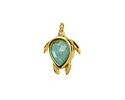Brazil Amazonite w/ Gold Finish Sea Turtle Focal 15x19mm