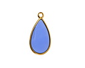 24k Gold (Plated) Transparent Sapphire Resin Drop Focal 13x23mm
