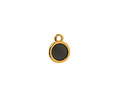 24K Gold (Plated) Transparent Jet Resin Round Focal 8x11mm