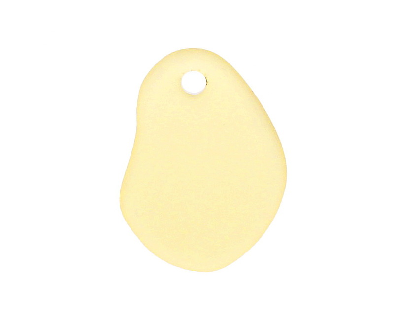 Large Chip Drop Desert Gold Beach-Style Glass Potato Chip Drop 19-20x25-26mm