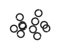 Matte Black (plated) Round Jump Ring 6mm, 18 gauge