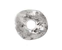 Mykonos Antique Silver (plated) Large Hammered (large hole) Disk 25mm