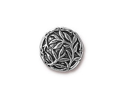 TierraCast Antique Silver (plated) Bamboo Button 16mm