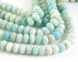 Amazonite Faceted Rondelle 7x10mm