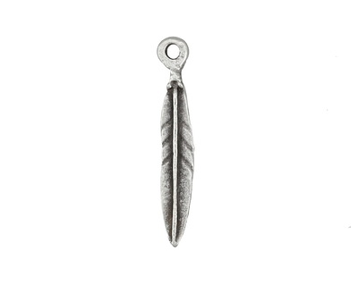 Greek Pewter Feather Dangle 4x30mm