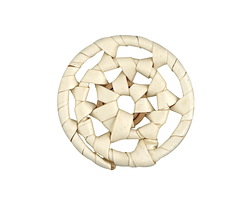 White Rattan-Style Woven Disc Focal 38-40mm