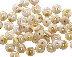 Czech Glass White Picasso Spacer 2x6mm