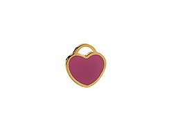 Orchid Enamel Gold (plated) Stainless Steel Heart Charm 11x12mm