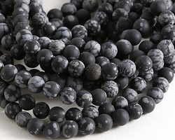 Snowflake Obsidian (matte) Round 6mm